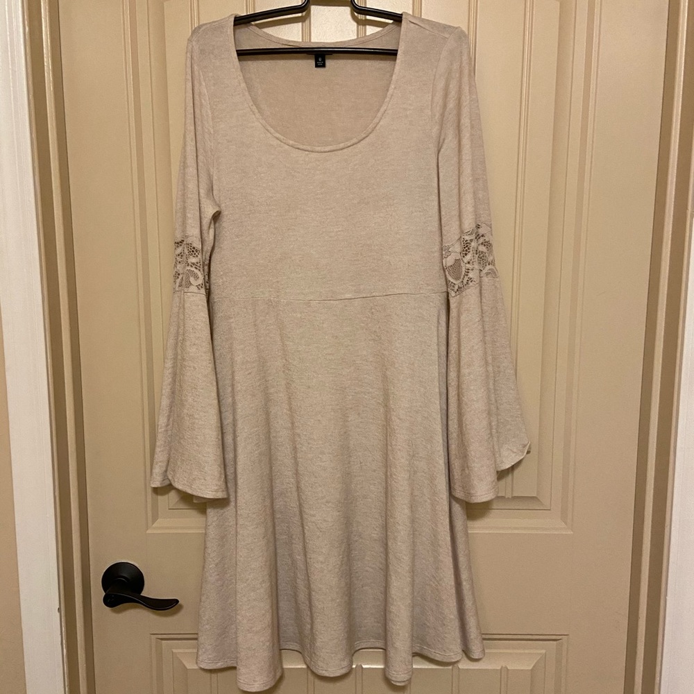 Cream sweater dress